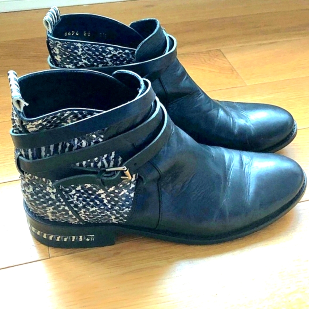 Freda Salvador Leather Snakeskin print Boots Sz 8.5